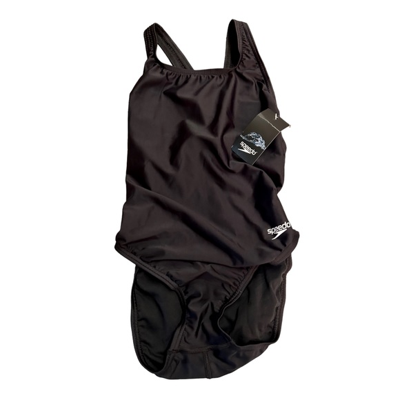 SPEEDO black racerback one piece swimsuit athletic training PRO-LT sz 8/34 NWT - Picture 2 of 8